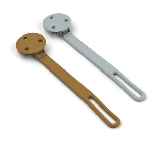 Willow pacifier strap 2-pack - mustard/sea blue mix - Liewood