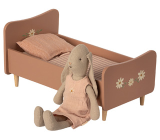 Wooden bed, Mini - rose - Maileg