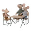Garden set - table w. chair and bench, mouse - Maileg
