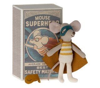 Super hero mouse, little brother in matchbox - Maileg