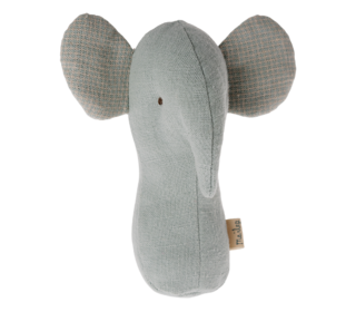 Lullaby friends, elephant rattle - light dusty blue - Maileg