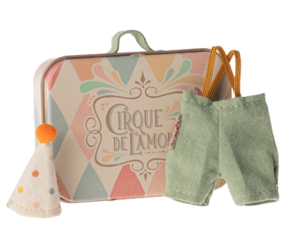 Clown clothes in suitcase - little brother mouse - Maileg