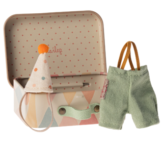 Clown clothes in suitcase - little brother mouse - Maileg