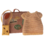 Knitted dress and bag in suitcase - big sister mouse - Maileg