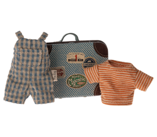 Overalls and shirt in suitcase - big brother mouse - Maileg