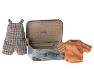 Overalls and shirt in suitcase - big brother mouse - Maileg