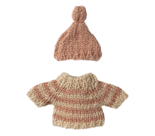 Knitted sweater and hat, big sister mouse - Maileg