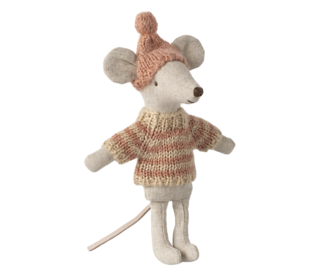 Knitted sweater and hat, big sister mouse - Maileg