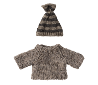 Knitted sweater and hat, big brother mouse - Maileg