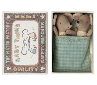Twins - baby mice in matchbox - Maileg