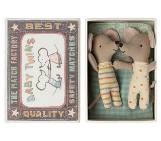 Twins - baby mice in matchbox - Maileg