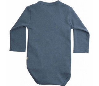 Morris L/S wrap-body steel blue - Minimalisma