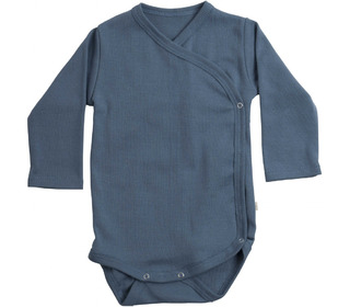 Morris L/S wrap-body steel blue - Minimalisma