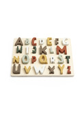 Wooden puzzle, English ABC - mixed colours