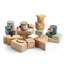 Wooden totem stacking blocks - wildlife animals - Sebra