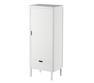 The Sebra Wardrobe, single door, white  - Sebra