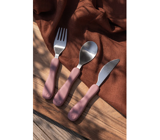 Cutlery, silicone, Fanto - vintage rose - Sebra