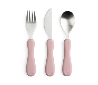 Cutlery, silicone, Fanto - vintage rose - Sebra